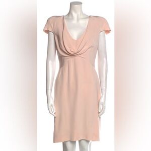 Alexander McQueen Short Sleeve Cowl Neck Dress in Blush Pink Sz. 8 or IT 44